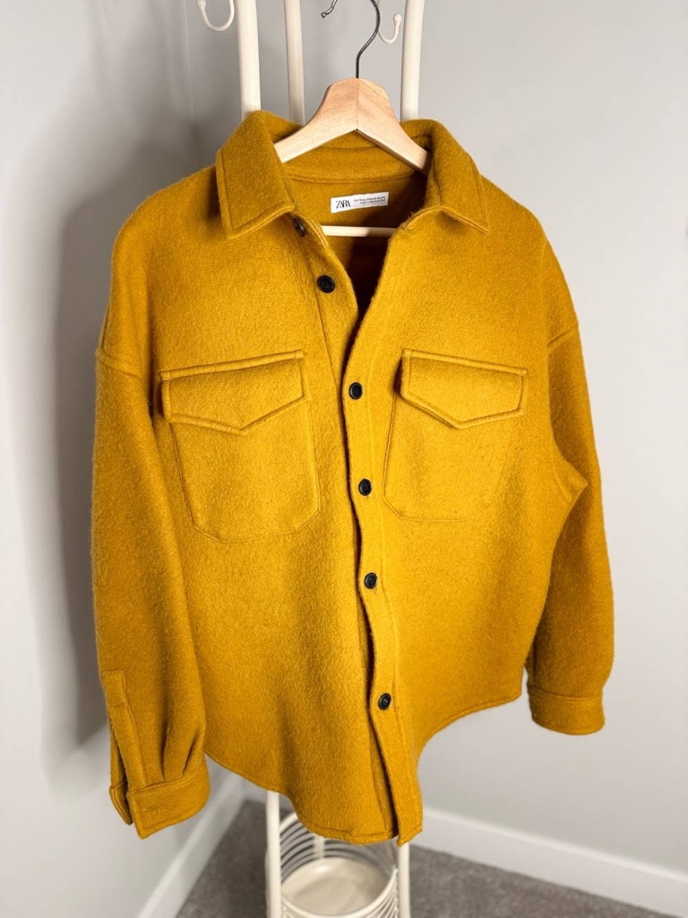 ZARA Mustard Yellow Wool-Blend Coat